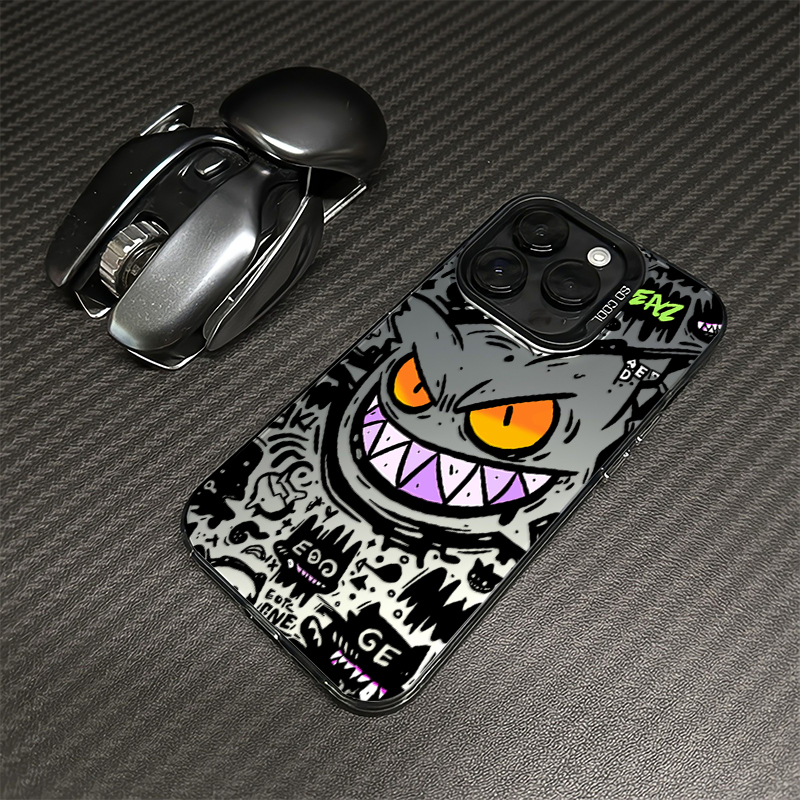 线条耿鬼适用iphone16手机壳15苹果14磨砂13pro max动漫12防摔11