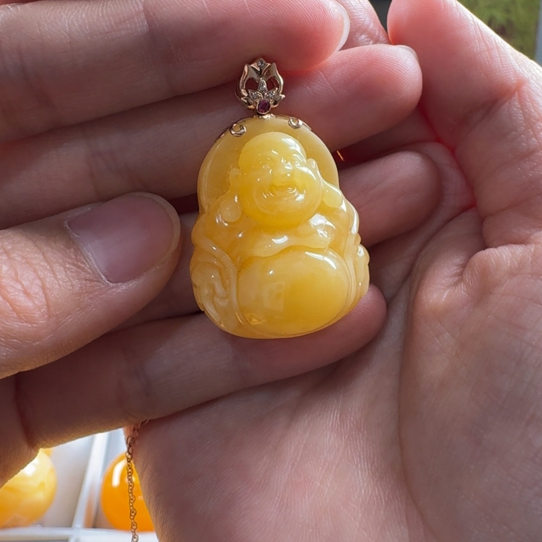 蜜蜡毛衣链未镶嵌