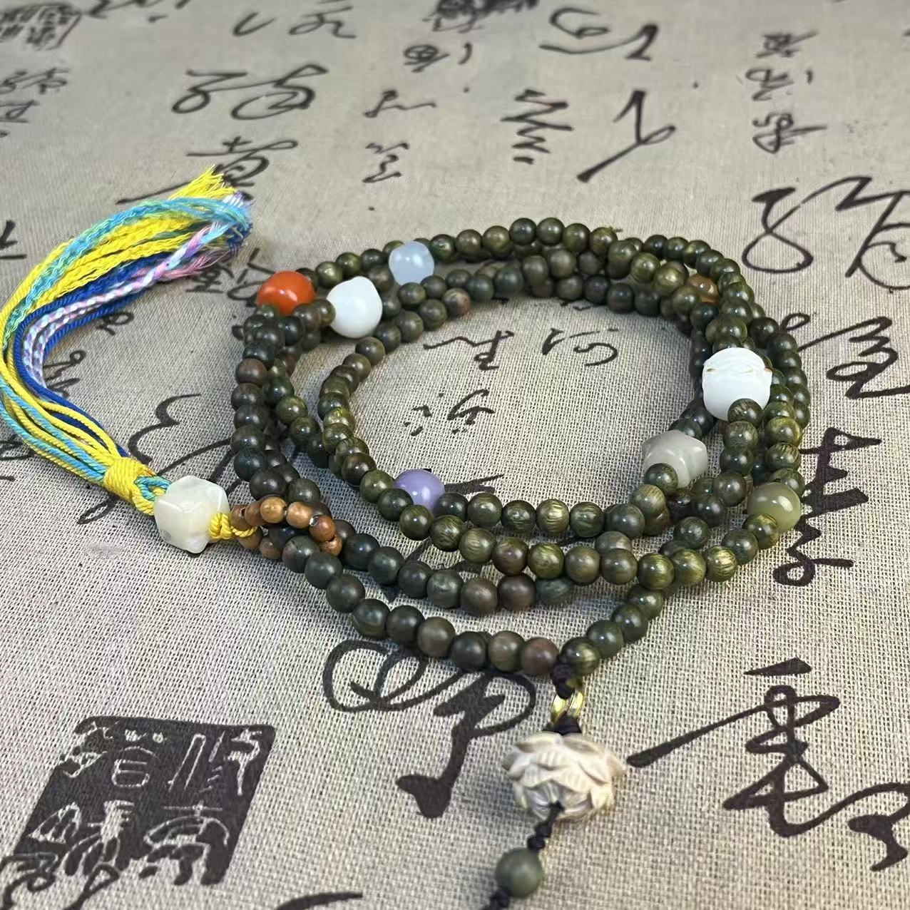 绿檀斜跨手机链