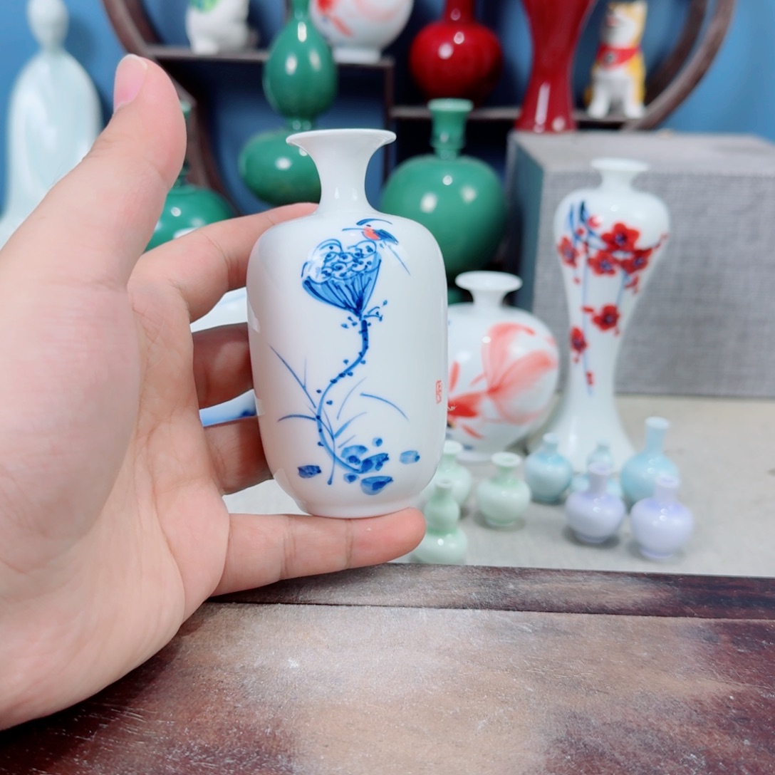 陶瓷手工小花器摆件