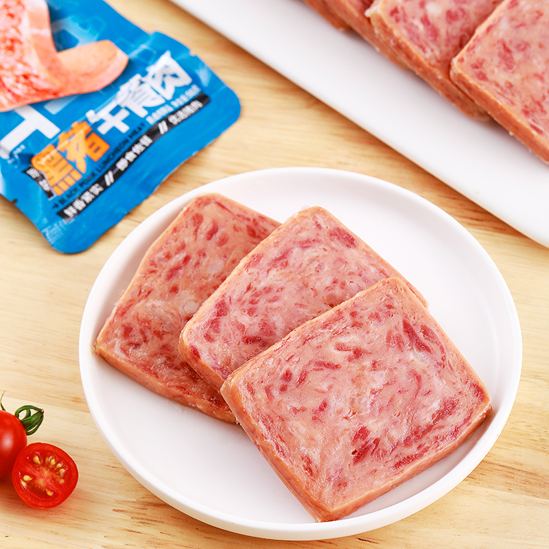 黑猪午餐肉速食三明治搭配独立单片即食野餐露营休闲零食小吃
