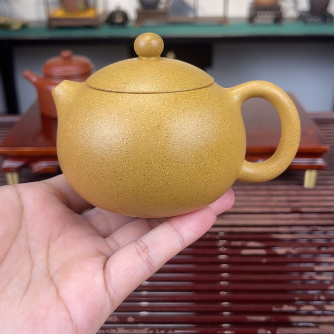 茶壶紫砂170毫升半手工黄金段西施