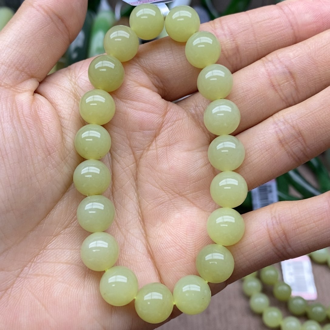 和田玉手串未镶嵌卡10