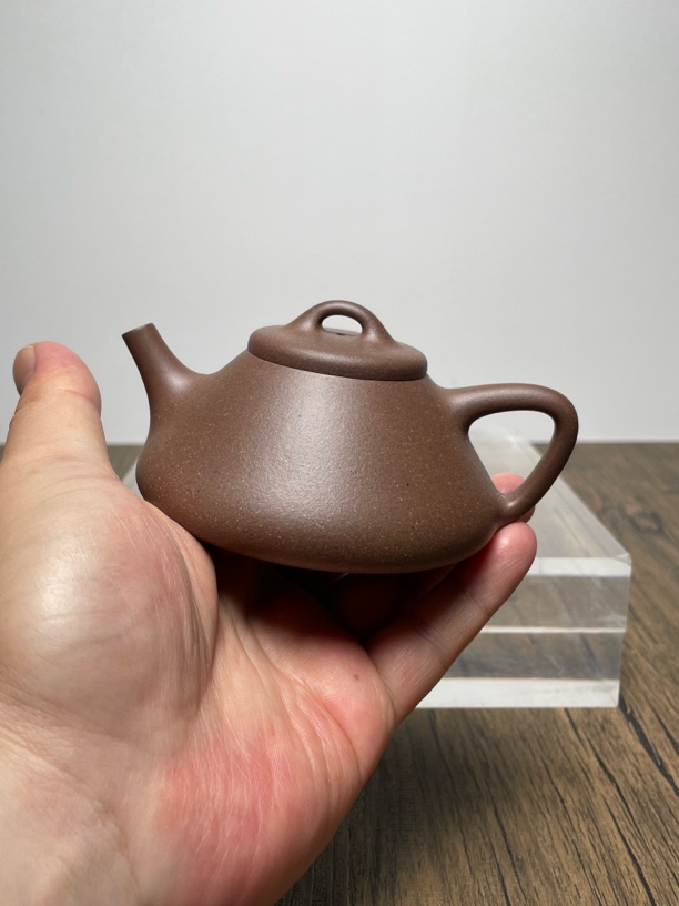 紫砂壶子冶茶壶石瓢半手工180cc宝山梨皮段泥零添加