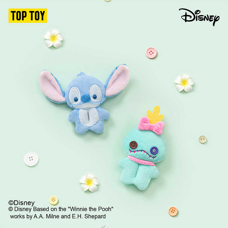 TOP TOY-迪士尼随身相伴系列纽扣公仔毛绒挂饰盲盒潮玩摆件礼物