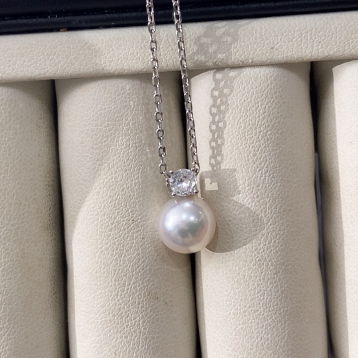 海水珍珠银S925镶嵌颈饰