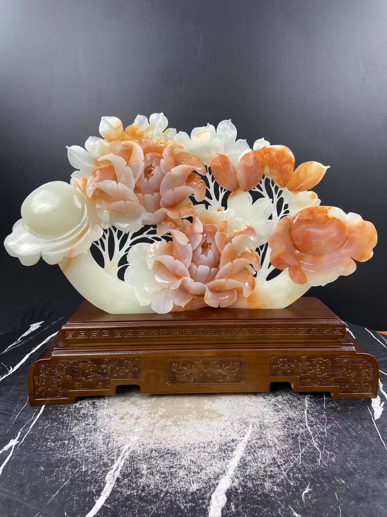 手工雕刻【长46，高36，宽12】家居摆件，乔迁，开业礼品