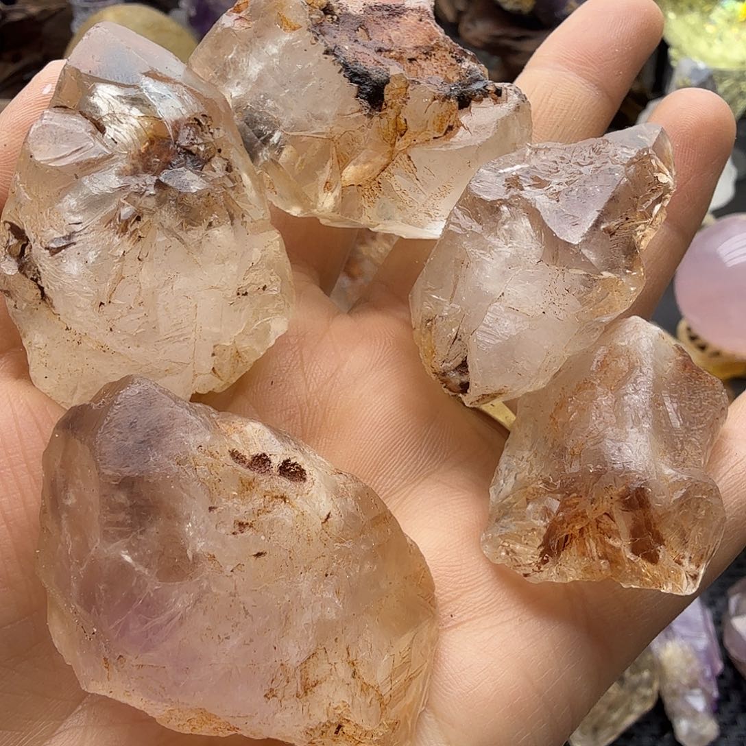 石材红泥骸骨水晶5个