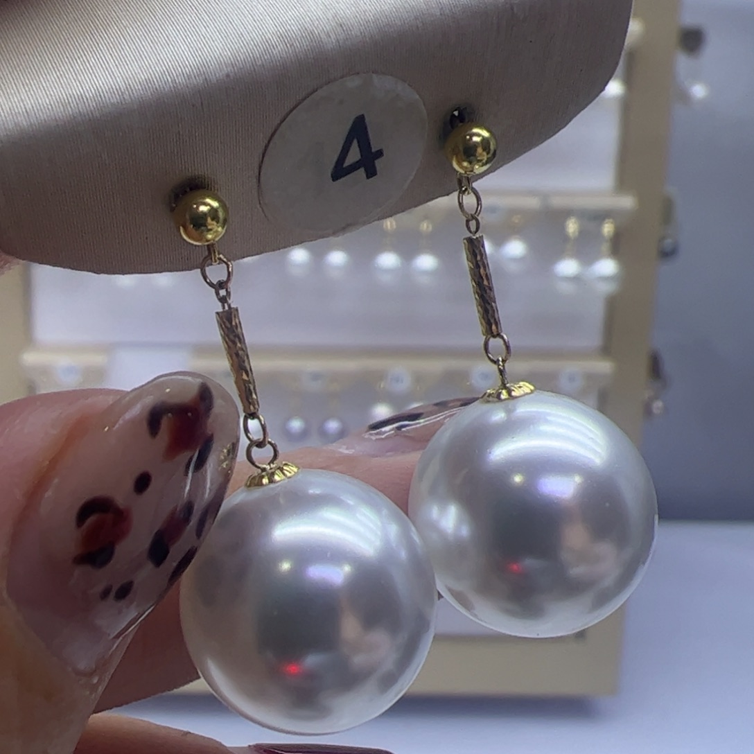 淡水珍珠耳饰18K金镶嵌