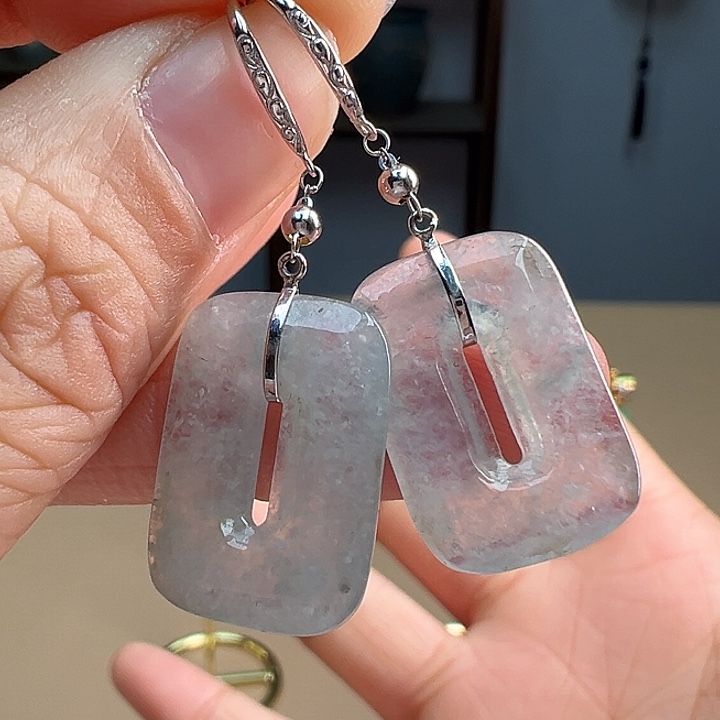 翡翠耳饰18K金镶嵌耳饰