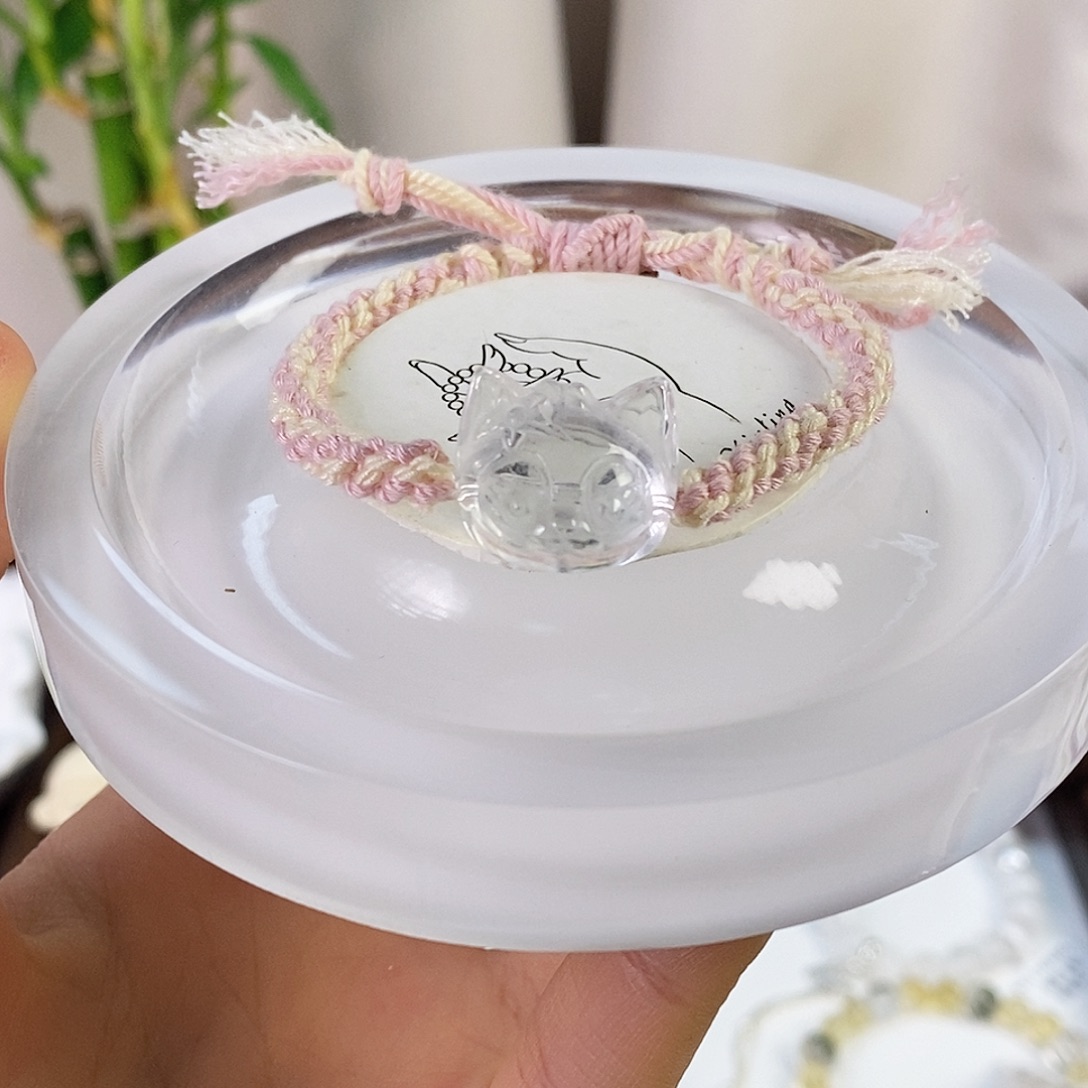 未镶嵌水晶手链编绳白水晶贝儿