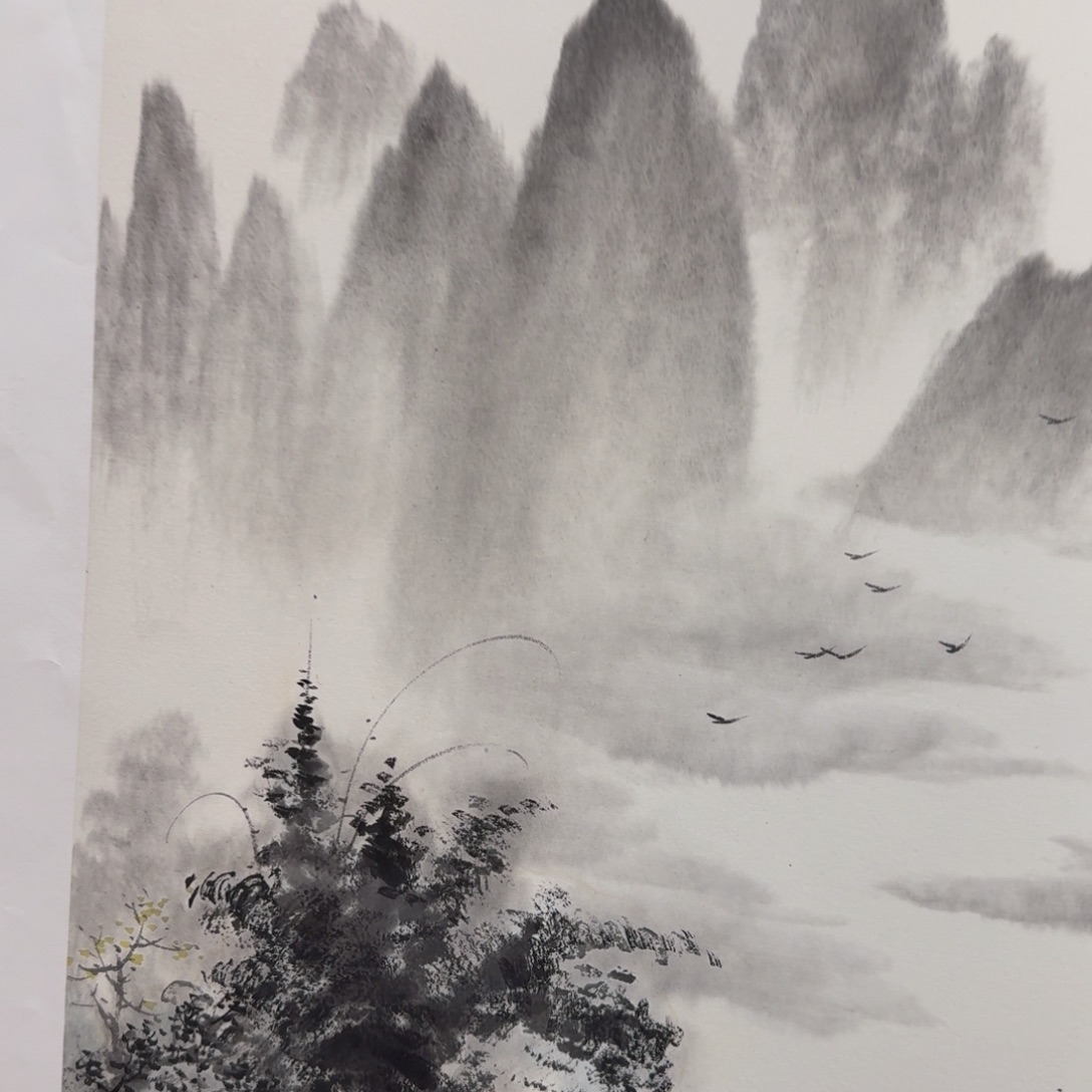 国画纯手绘山水花鸟作品