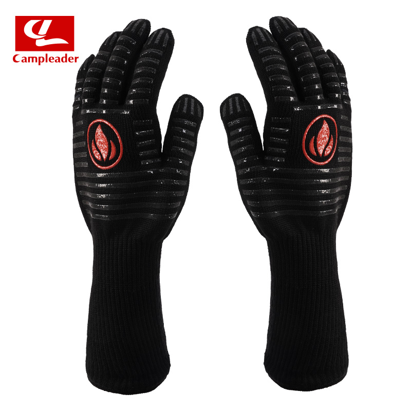 户外耐高温手套BBQ防烫手套加厚阻燃手套露营烧烤烘焙隔热手套