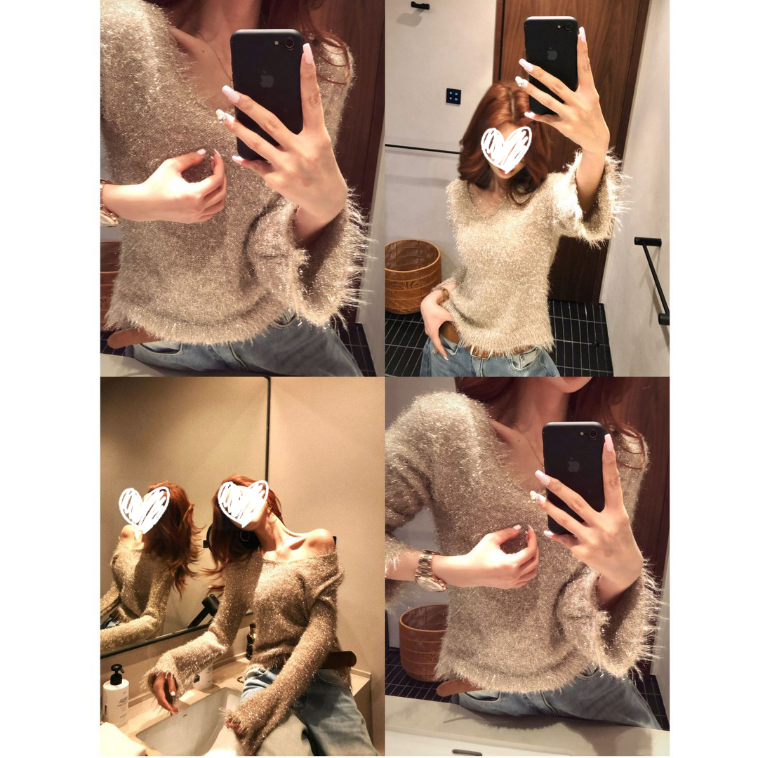 【露丝感觉】冬款超柔软金银丝蜜织拉毛套头针织衫23298#