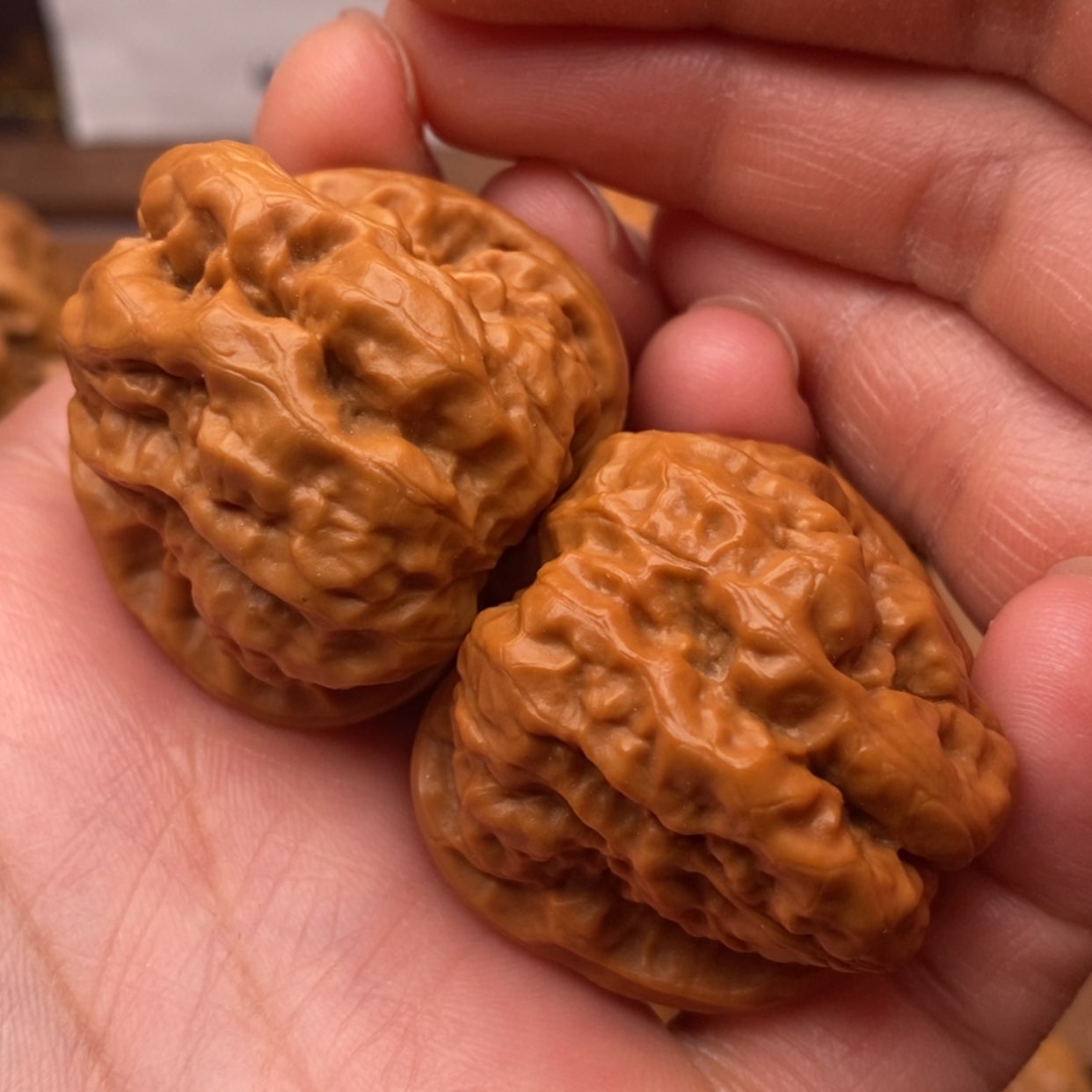 【闪购商品】文玩核桃把件开背肌肉蛙边36左右