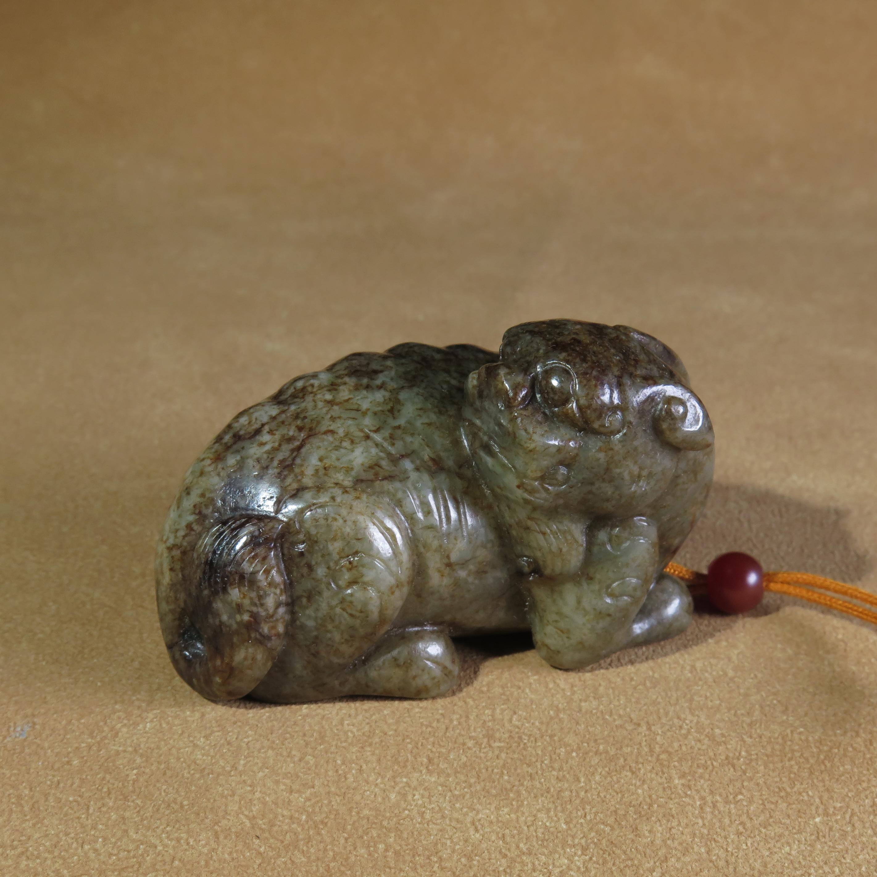 清代玉瑞兽/MZ052110/和田玉/民族文物