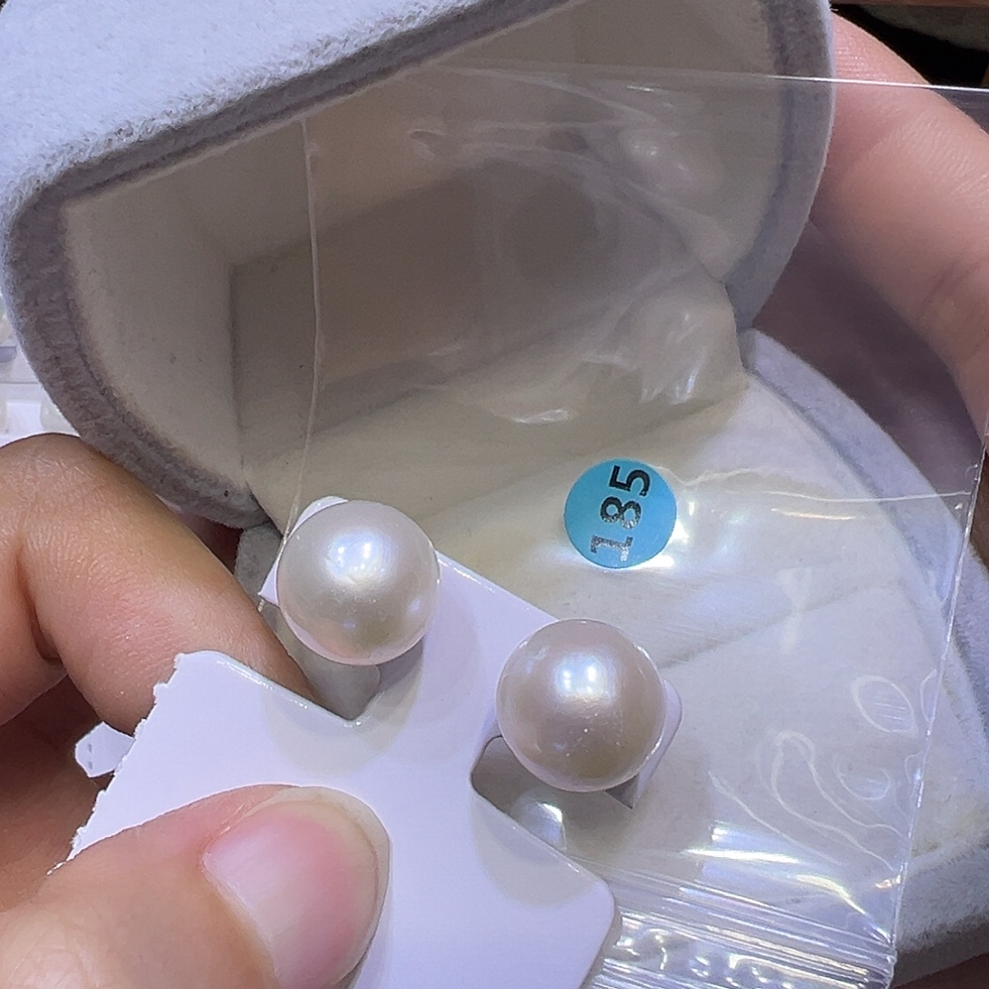 银S925镶嵌淡水珍珠耳饰