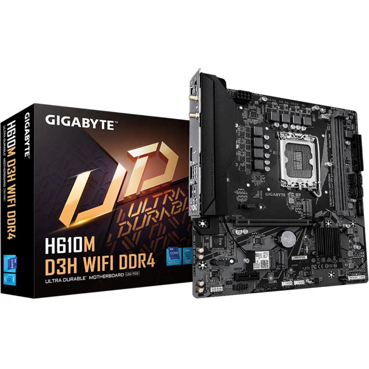 技嘉H610M D3H WIFI DDR4主板支持CPU12400F(Intel H610/LGA 1700