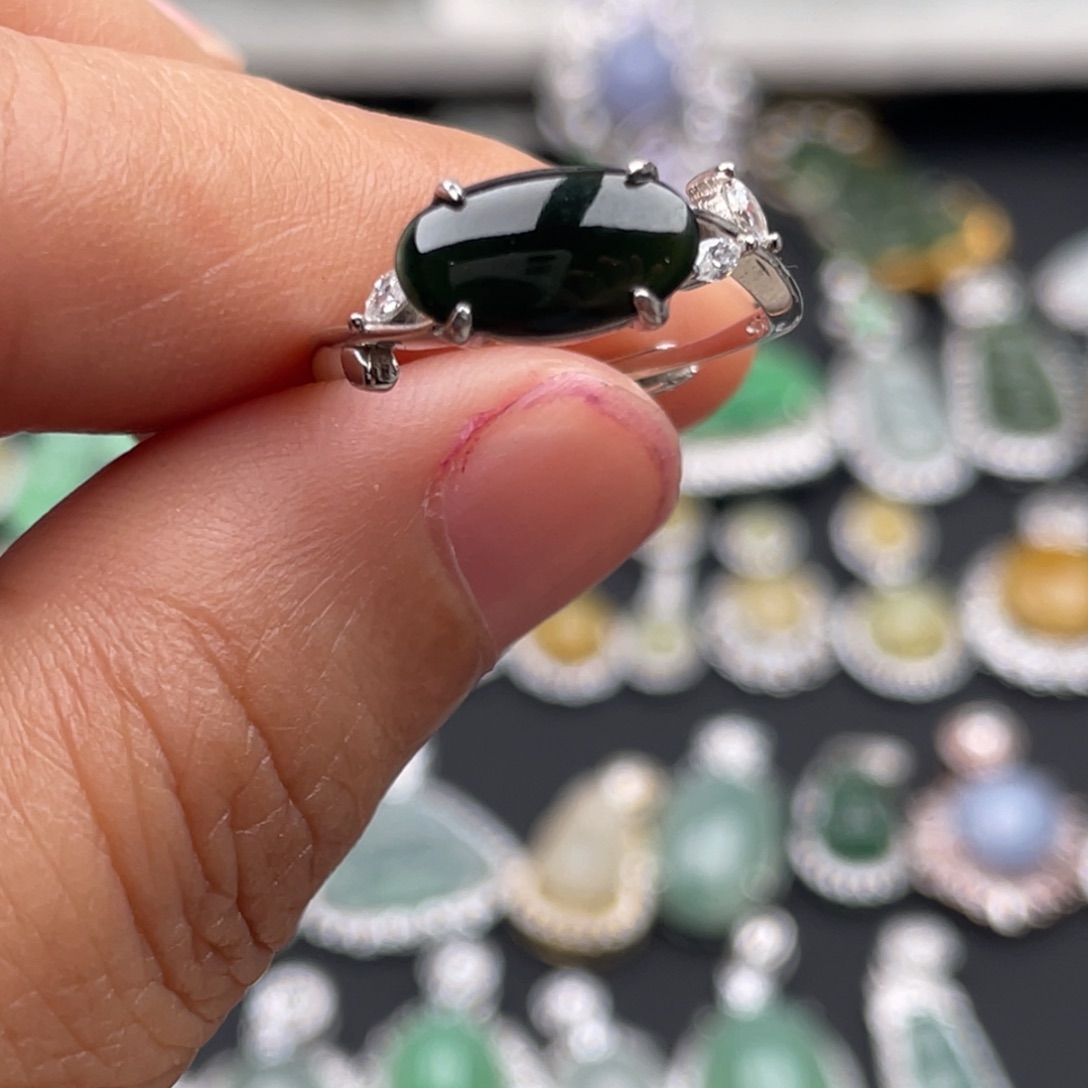 翡翠银S925镶嵌吊坠(不含链)