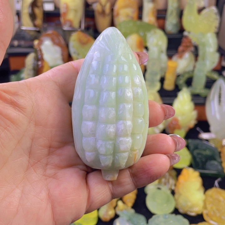 蛇纹石玉手把件未镶嵌