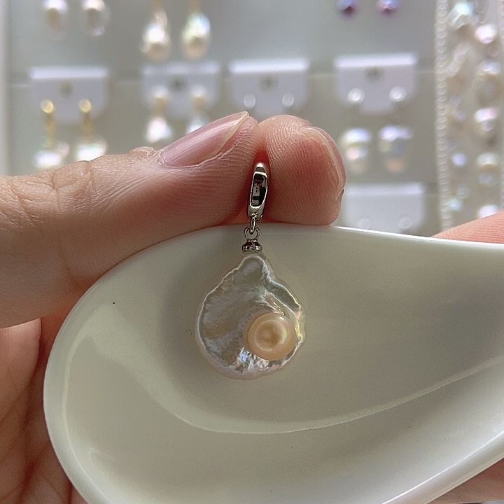 银S925镶嵌淡水珍珠颈饰59