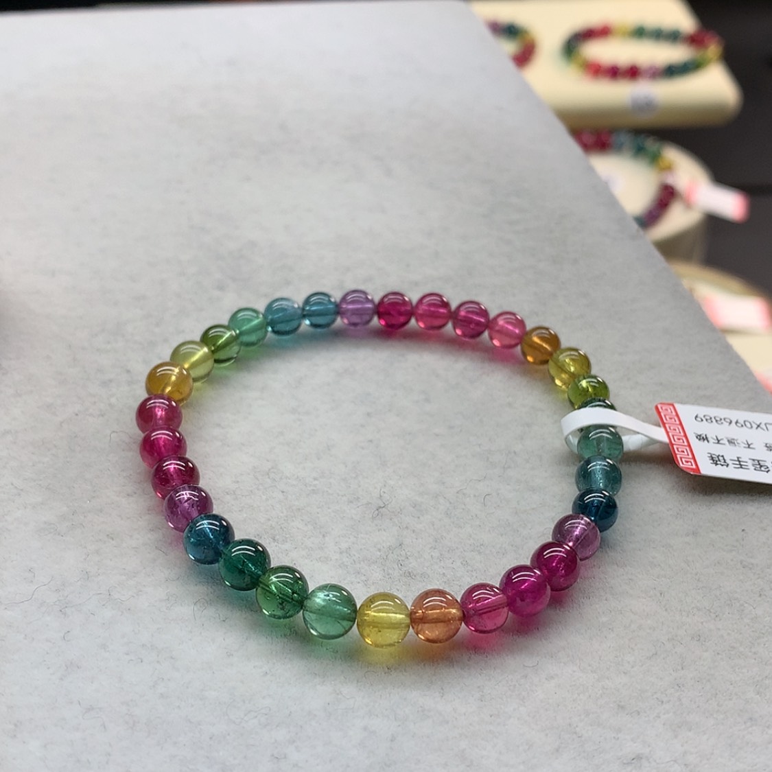 【闪购商品】未镶嵌手链碧玺彩虹色标单圈5.8