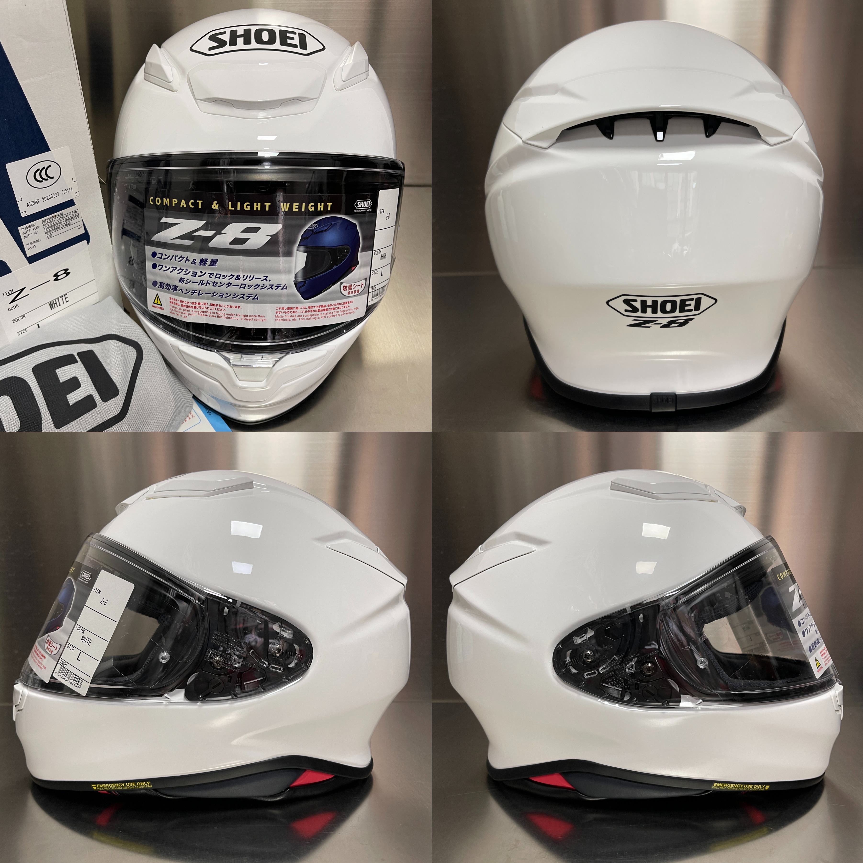 全新SHOEI Z8 Z7DIGGIA 红蚂蚁千纸鹤彩虹亮白亮黑头盔已使用