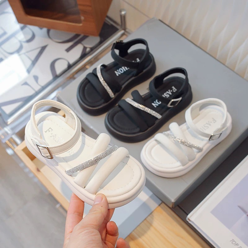 时装凉鞋沙滩鞋公主风魔术贴镂空女露趾可盐可甜凉鞋夏季