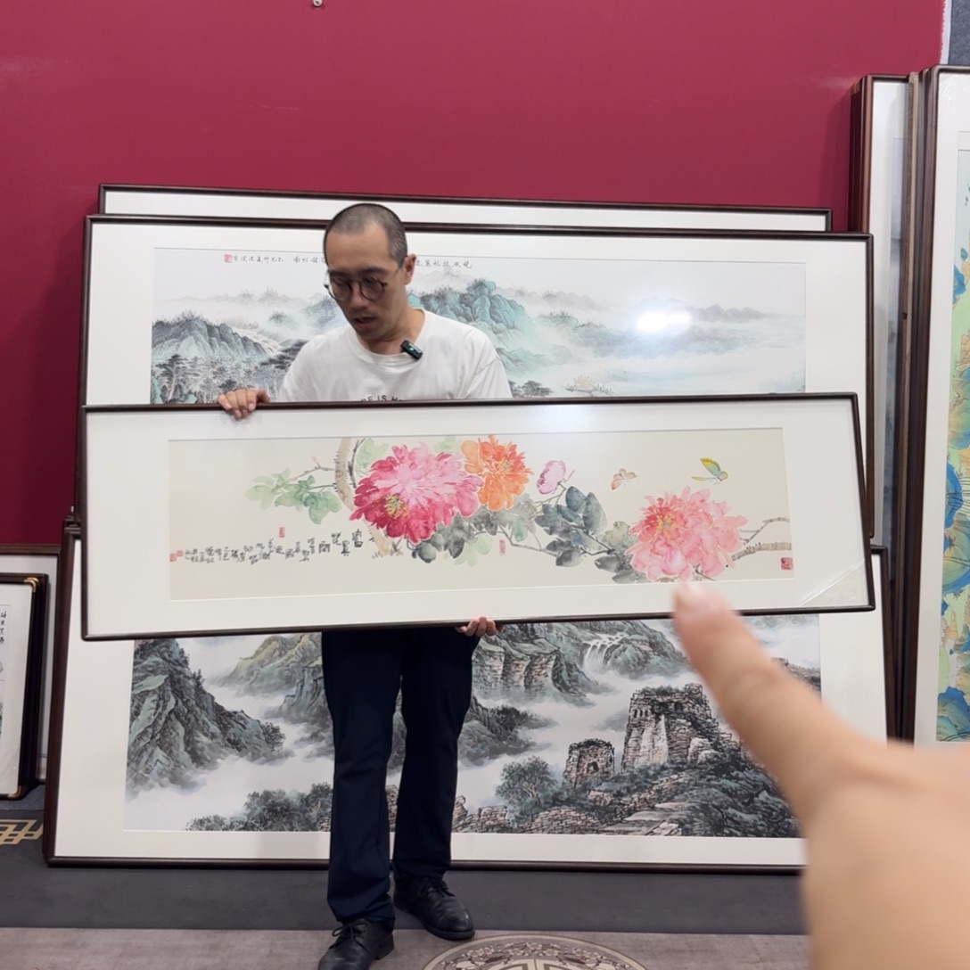 国画手绘作品带框160/45