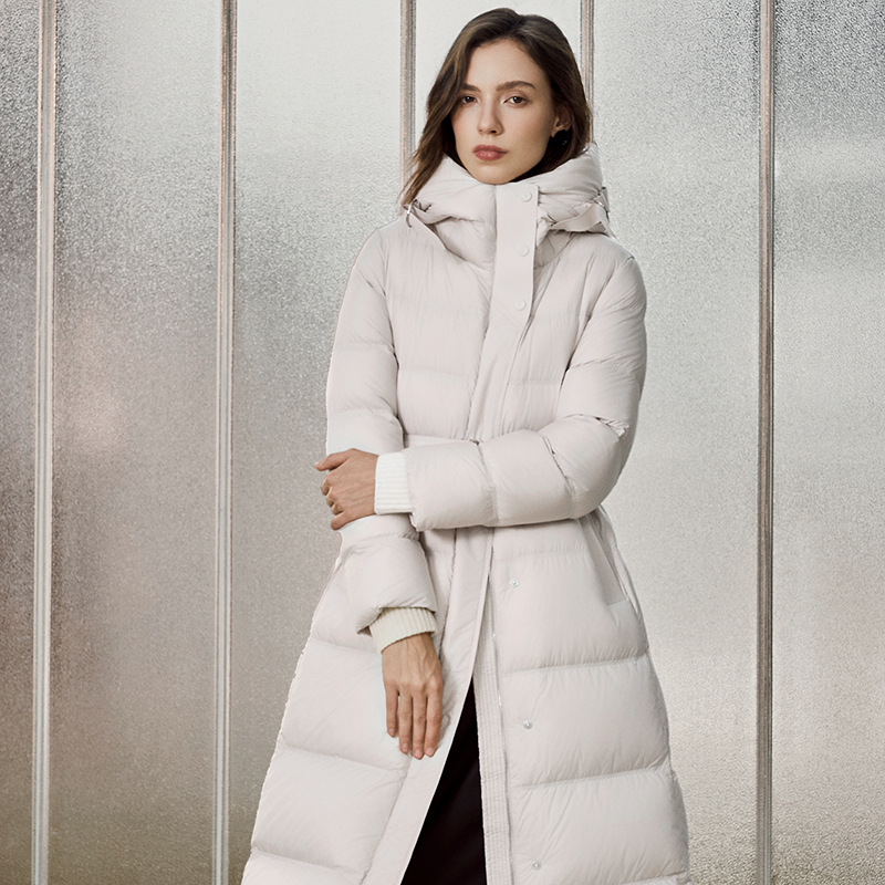 ANMANI恩曼琳25冬季新款时尚保暖长款绗缝羽绒服ERA7G09C