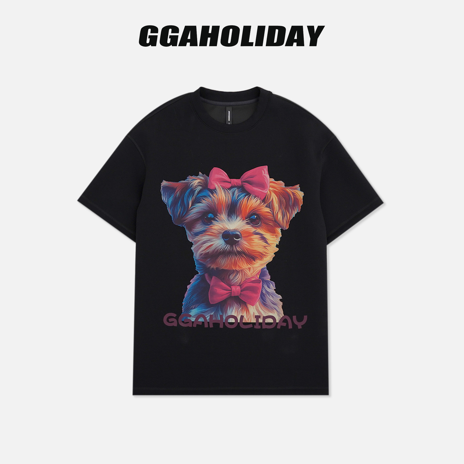 【上新】GGAHOLIDAY时尚宽松个性百搭复古印花上衣短袖T恤裙-154127
