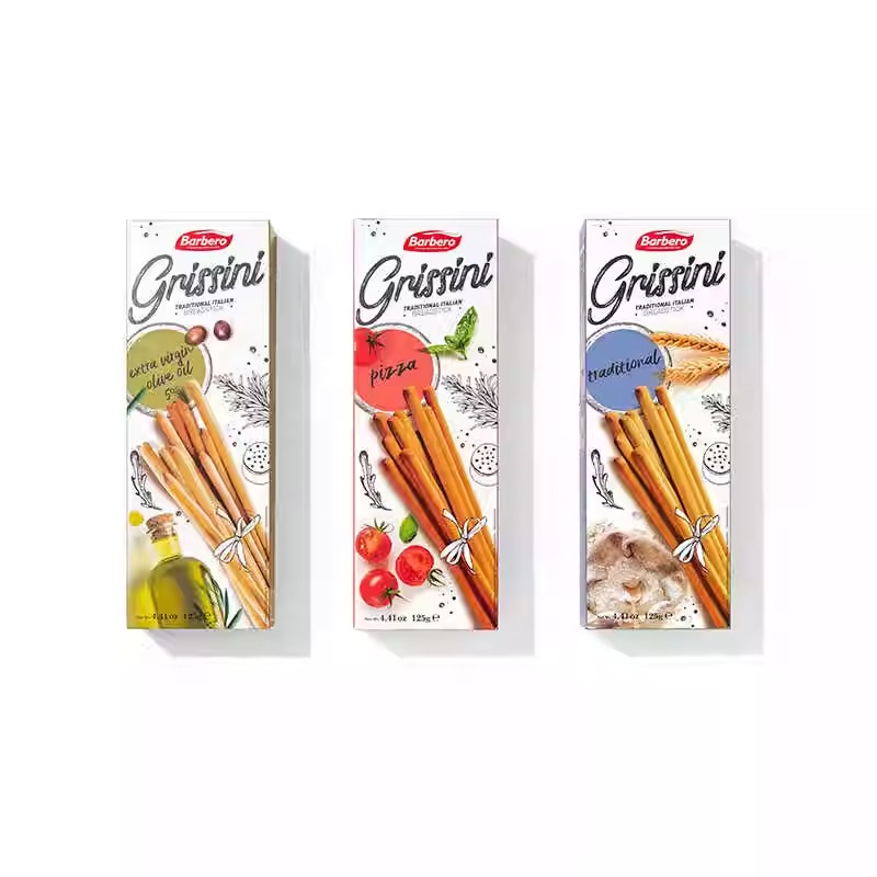 【汇七专属】4盒意大利巴贝罗面包条橄榄油披萨味原味面包干125g