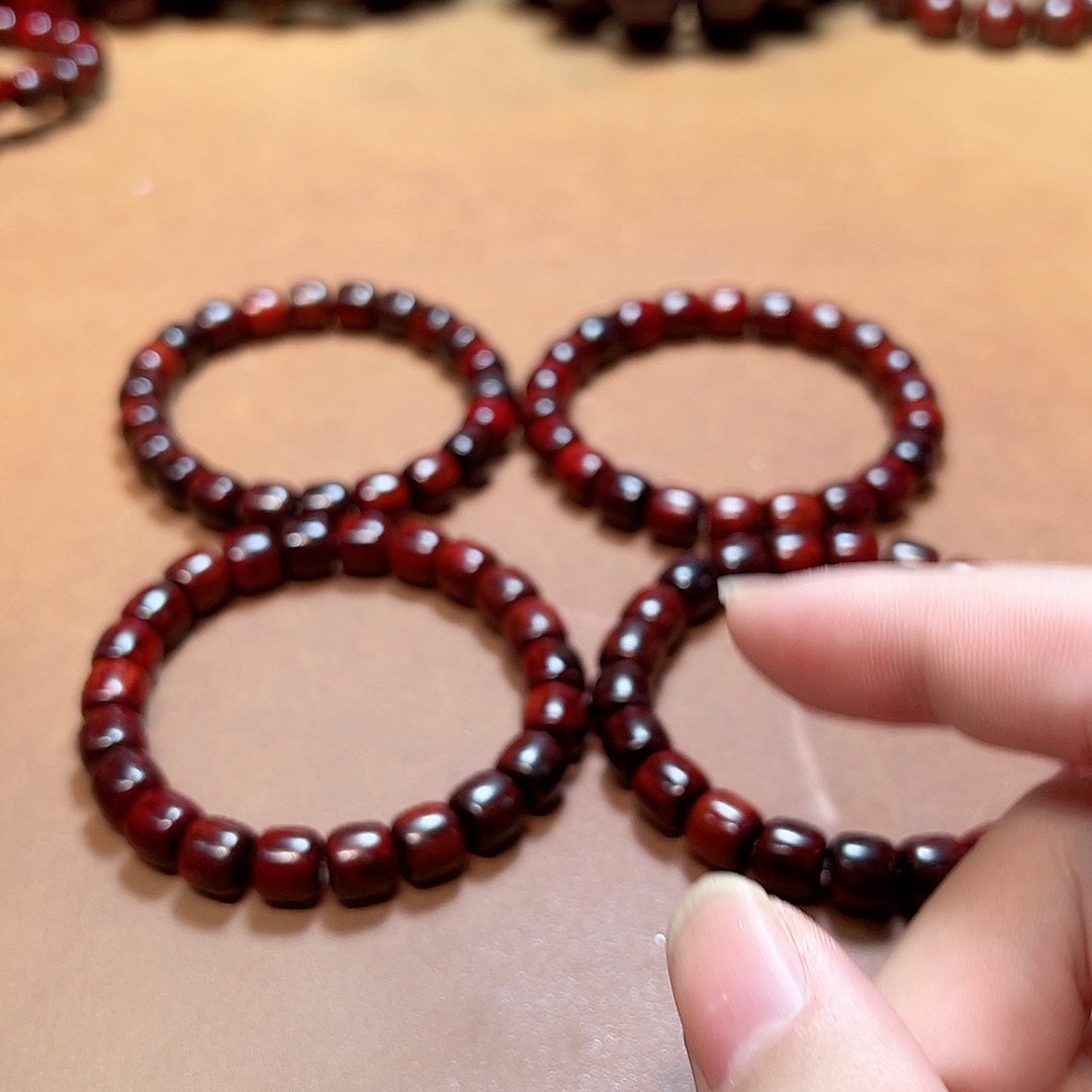 小叶紫檀手串/手链9x10琴料龙鳞金星