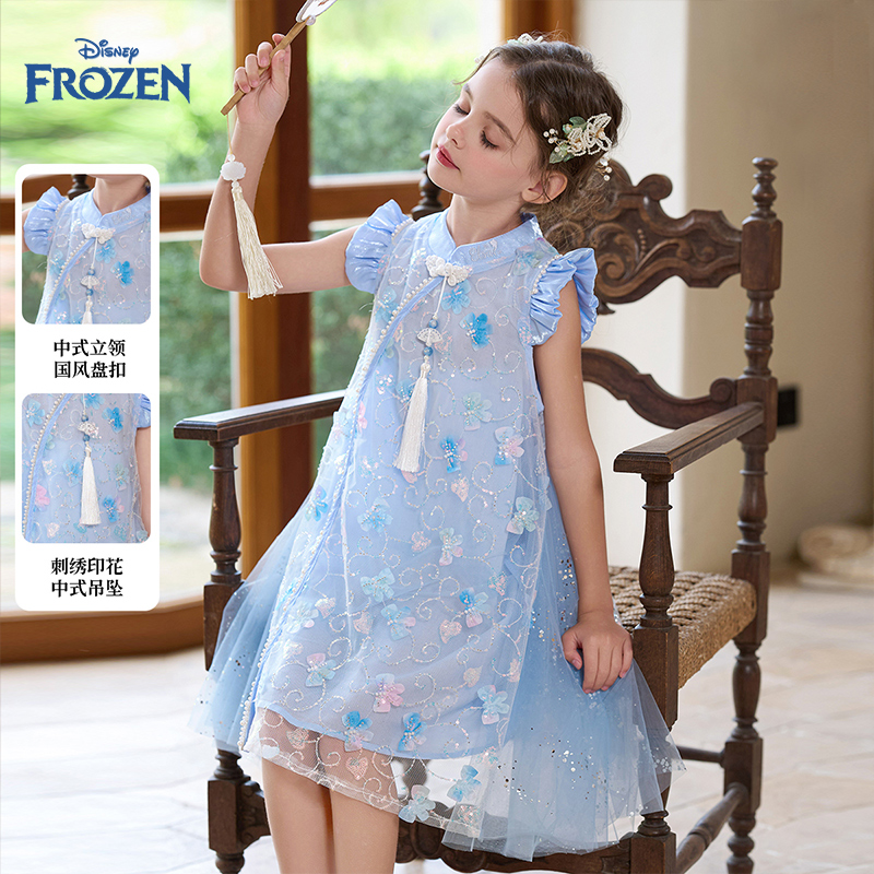 Disney/迪士尼童装裙夏季连衣裙汉服公主裙6-12岁新款童裙夏装