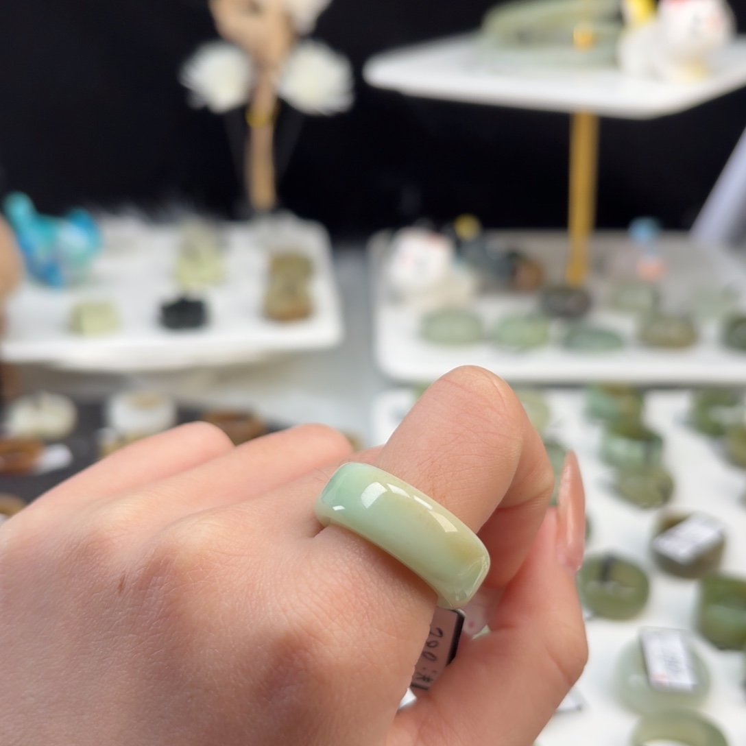 和田玉未镶嵌戒指o83哈蜜瓜奶直切17.4