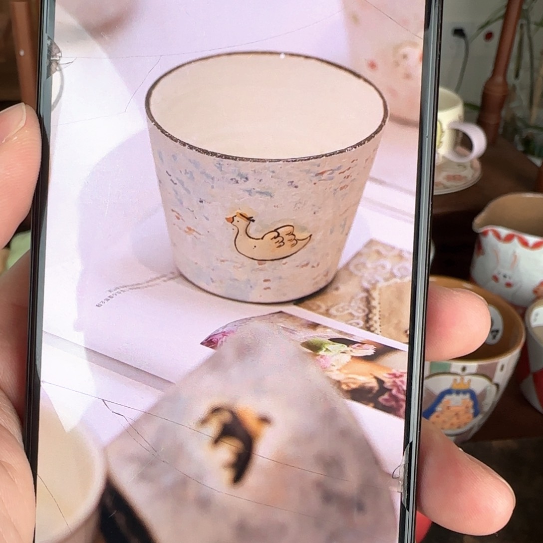 盖碗大天鹅朱口杯