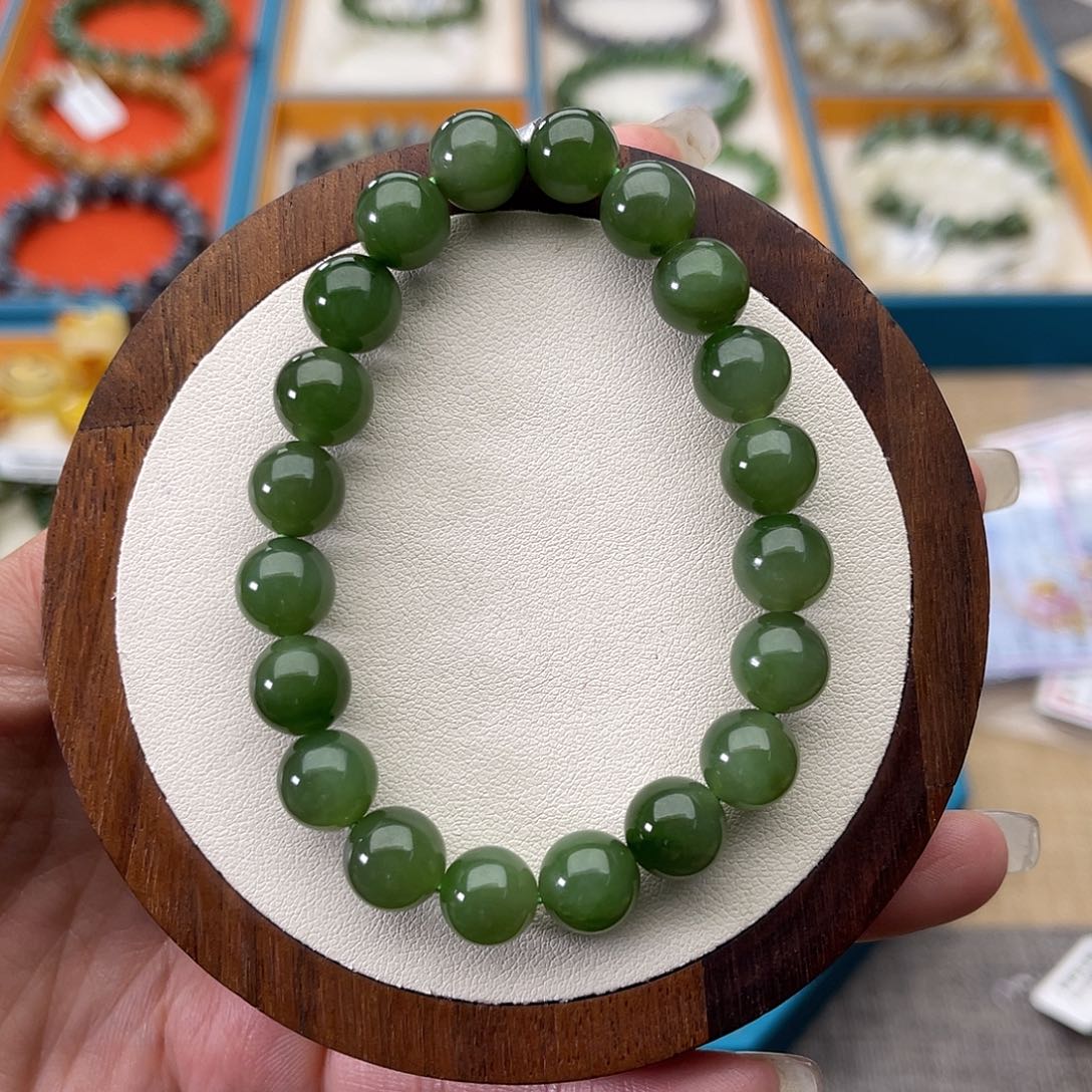 和田玉未镶嵌手串A22卡9.5