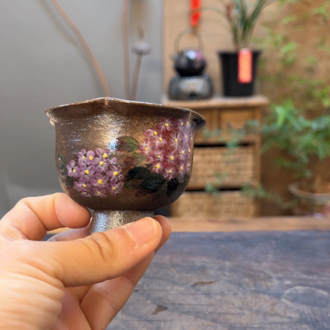 杯景德镇柴烧手绘杯