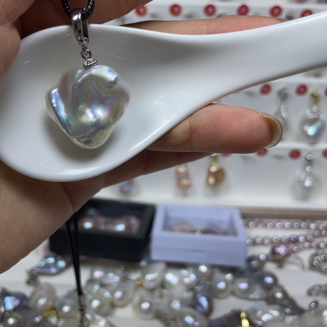 淡水珍珠巴洛克银S925镶嵌啾****活