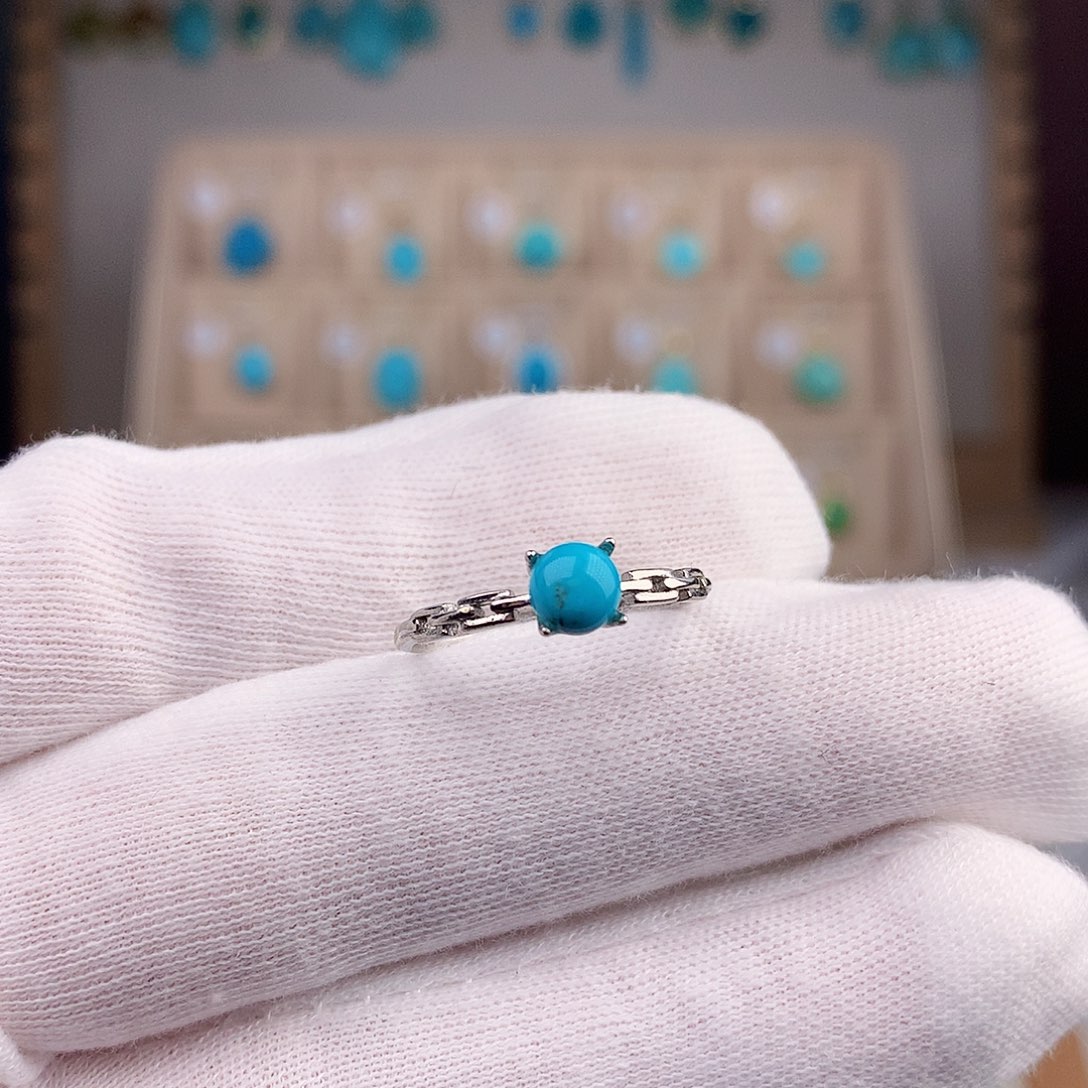 绿松石颈饰银S925镶嵌