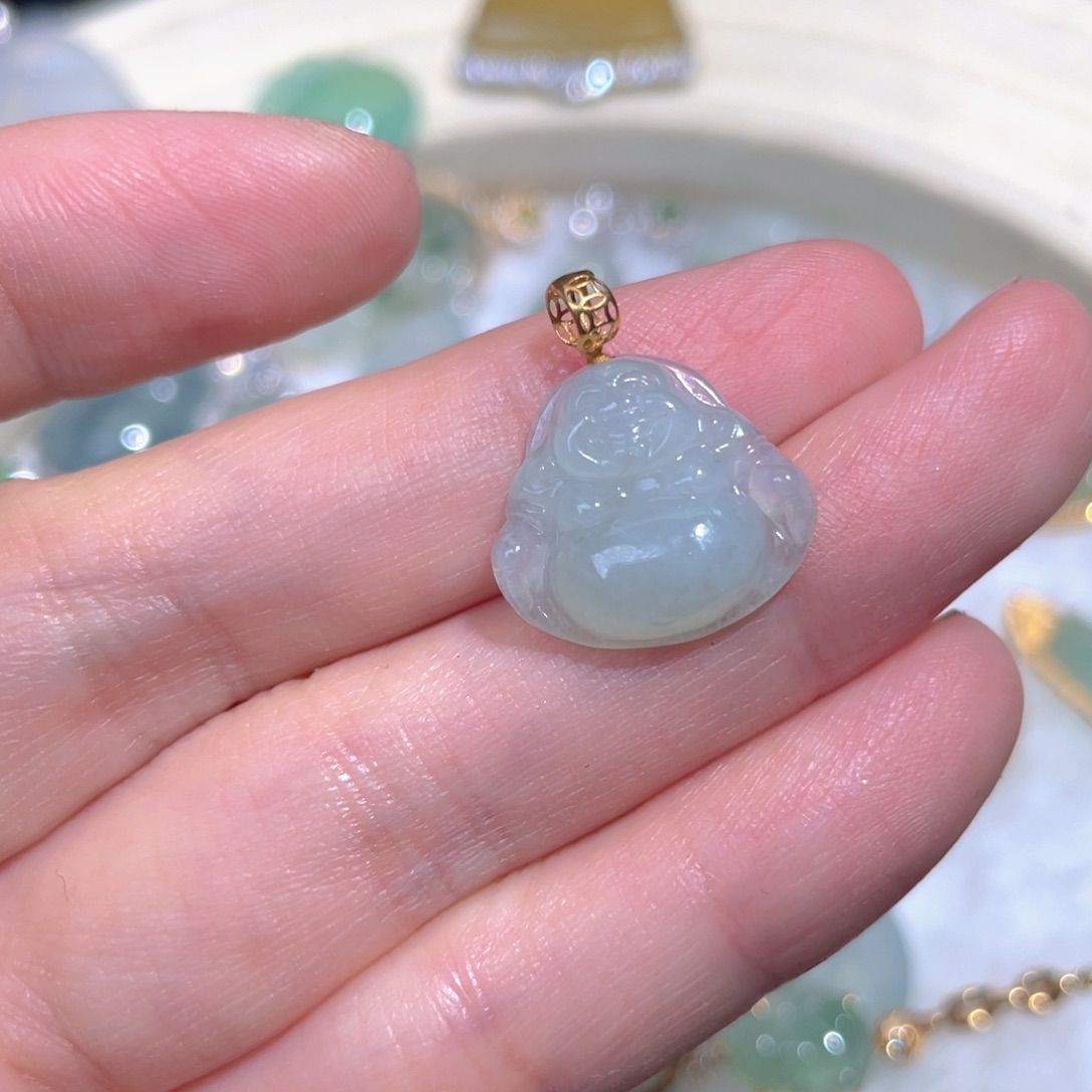 翡翠颈饰18K金镶嵌翡翠