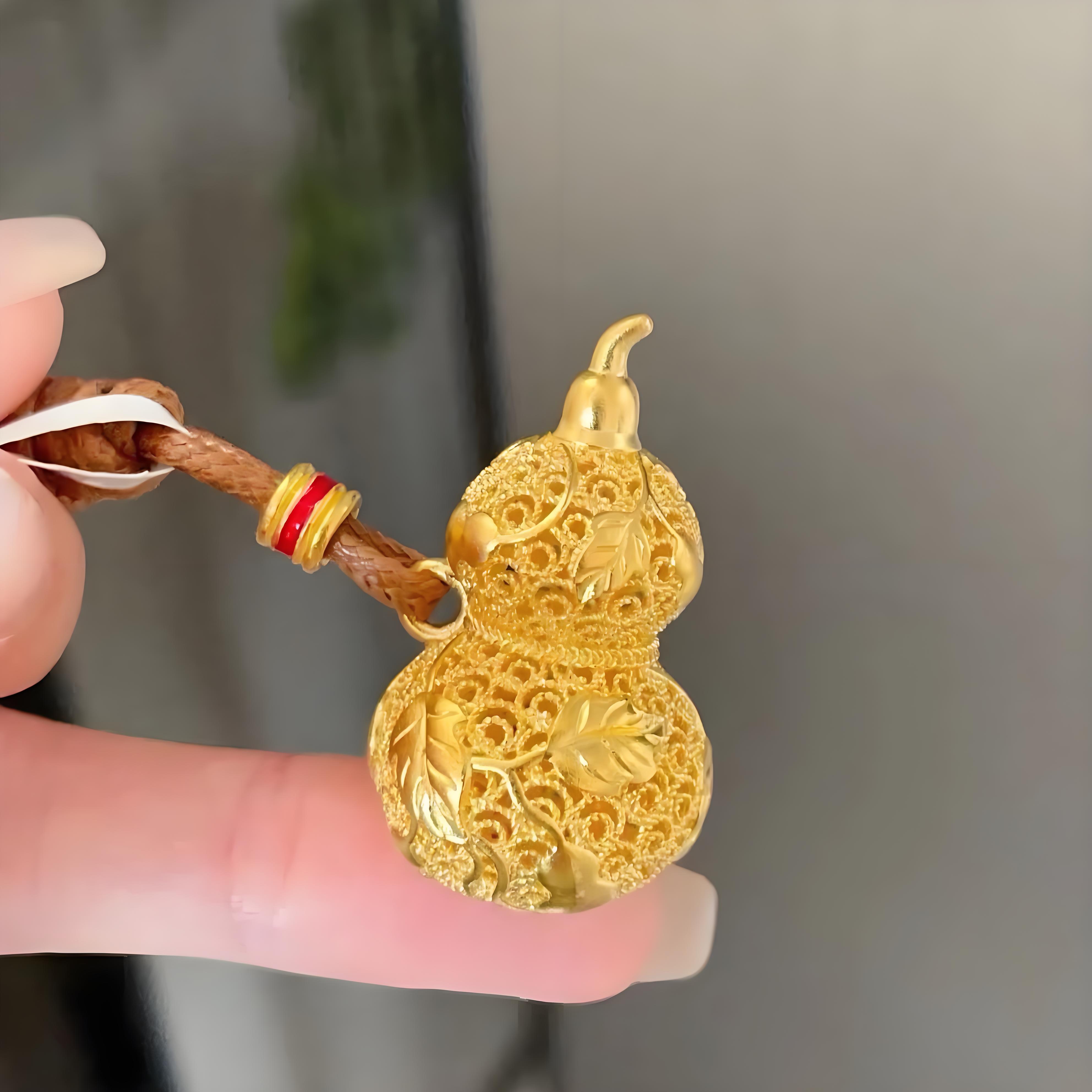 【水贝直发】999渡k花丝爬藤葫芦项链女款链条新中式