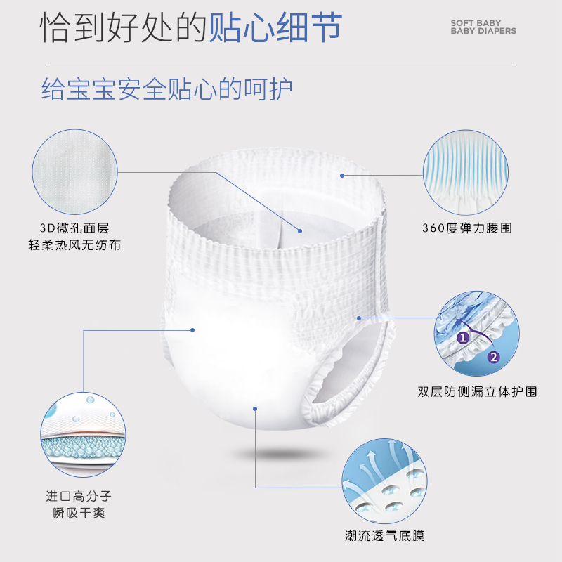 黑试用装20（Popstar系列）透气拉拉裤防漏纸尿裤婴儿