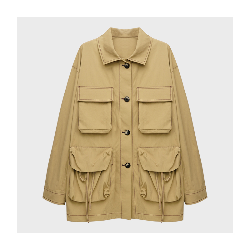 【大菲专属】新款设计感多口袋户外工装上衣外套女百搭宽松上衣