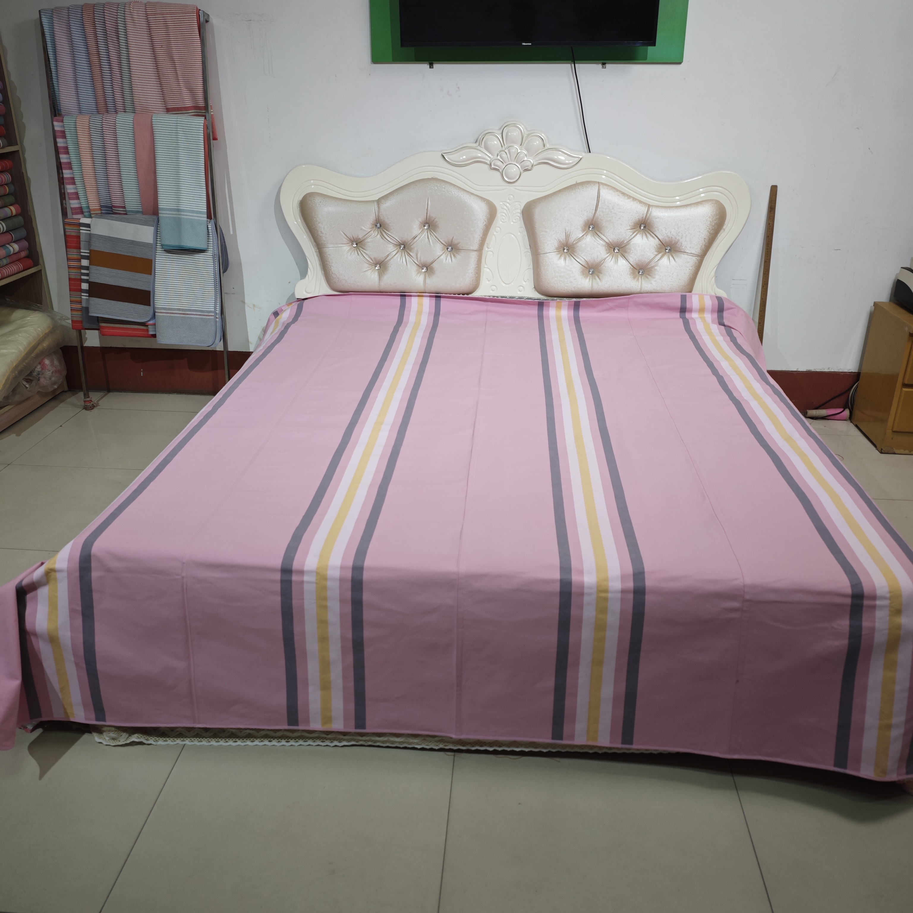 【庄户主】一等品全棉老粗布—粉黛（双面款高支高密）