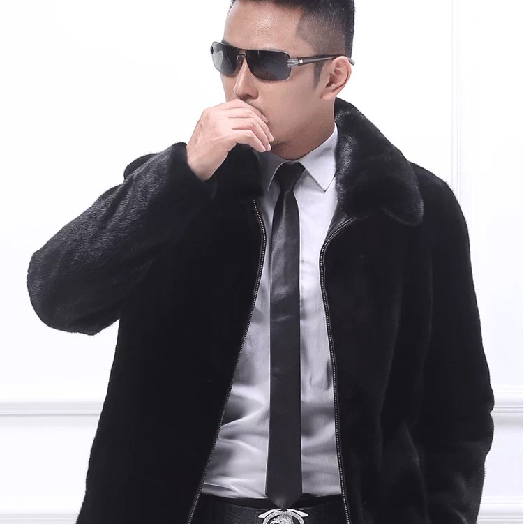 冬季方领短款厚款皮草保暖翻领百搭美式