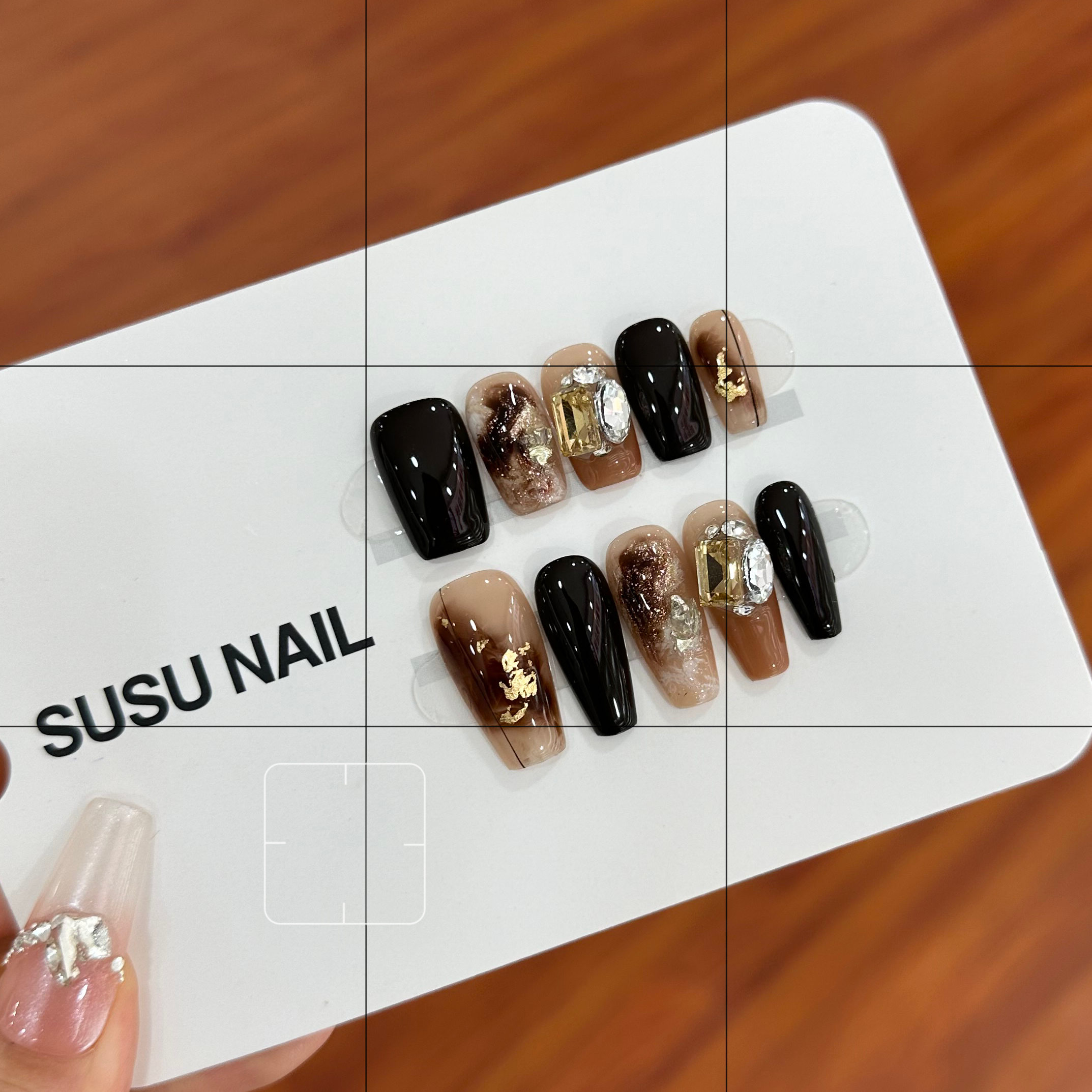 【黑糖】SuSu纯手工穿戴甲-可拆卸式重复佩戴-10片装