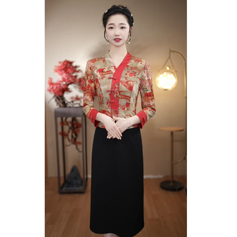 （CS*飘带假两件）2025春季新品裙子女装连衣裙中国风民国风