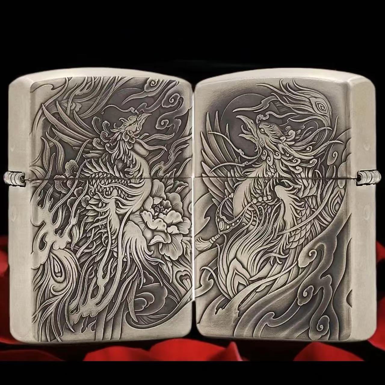 ZIPPO/之宝【纯银凤凰】银盔甲收藏立体浮雕防风打火机DYX1H1M1F2