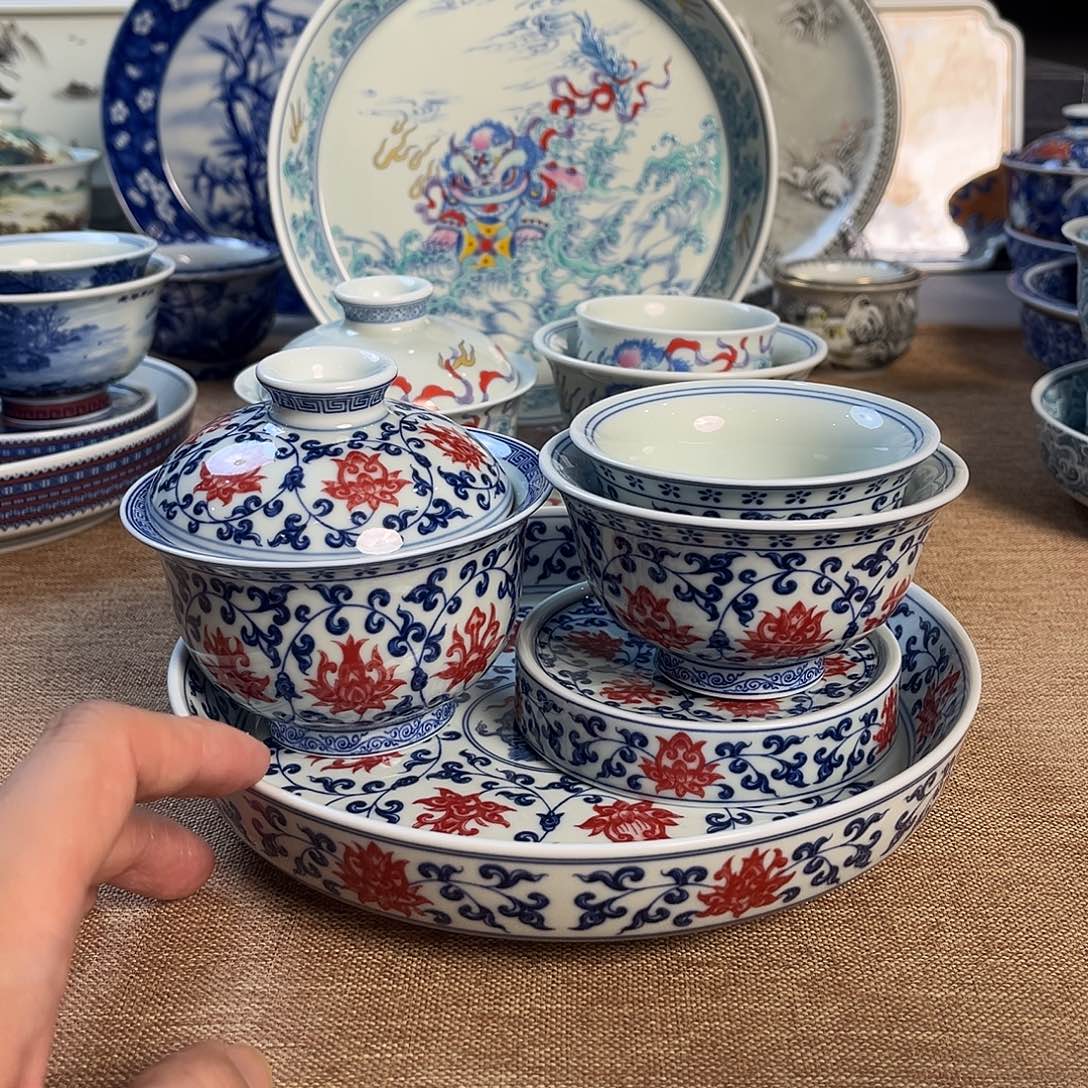 高温釉下彩茶具套组